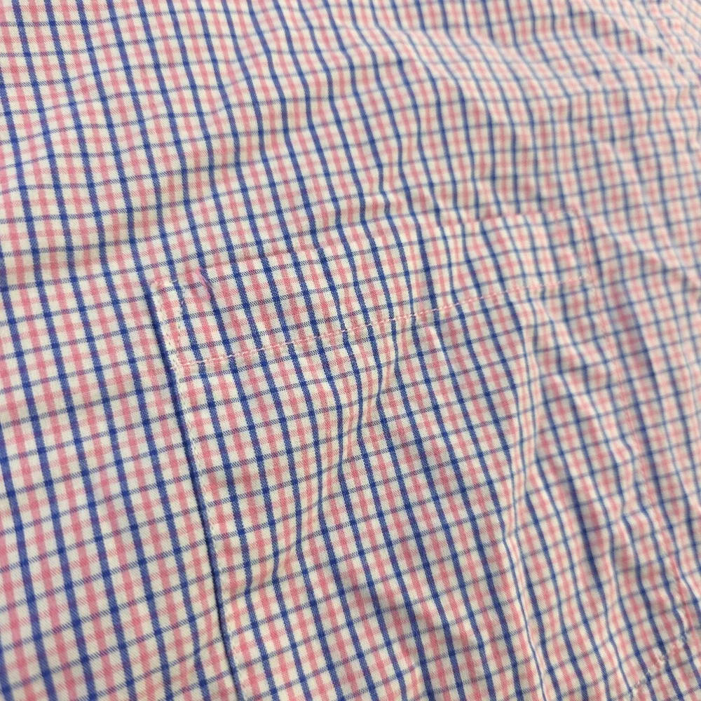 J Crew Shirt XL Pink Blue Check Long Sleeve Button Down‎ Cotton Pocket